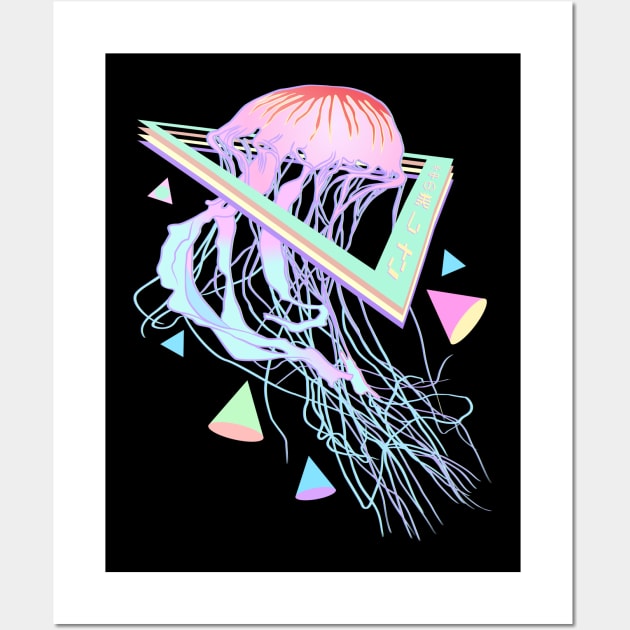 Aesthetic Vaporwave Jellyfish E-Girl Wall Art by sadpanda